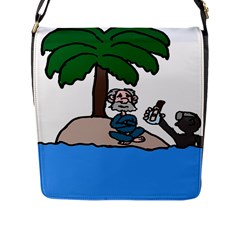 Desert Island Humor Flap Closure Messenger Bag (large) by EricsDesignz