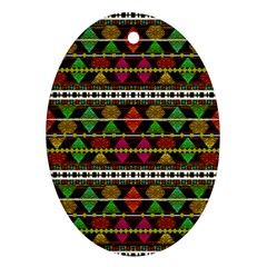 Aztec Style Pattern Oval Ornament