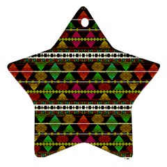 Aztec Style Pattern Star Ornament