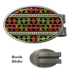 Aztec Style Pattern Money Clip (oval) by dflcprints