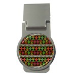 Aztec Style Pattern Money Clip (Round) Front