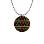 Aztec Style Pattern Button Necklace Front