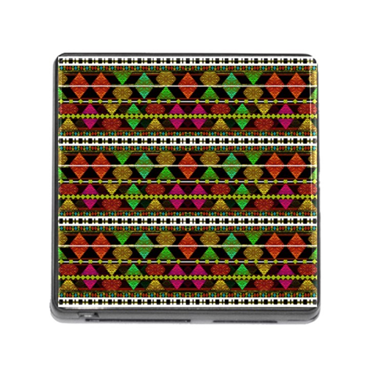 Aztec Style Pattern Memory Card Reader with Storage (Square)