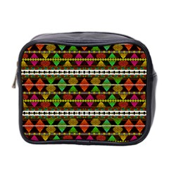 Aztec Style Pattern Mini Travel Toiletry Bag (two Sides)