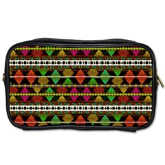 Aztec Style Pattern Travel Toiletry Bag (two Sides) by dflcprints