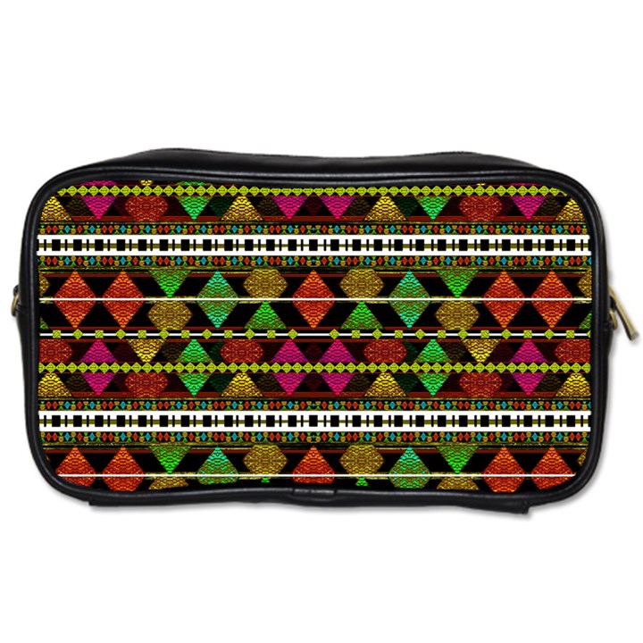 Aztec Style Pattern Travel Toiletry Bag (Two Sides)