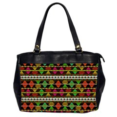 Aztec Style Pattern Oversize Office Handbag (two Sides)