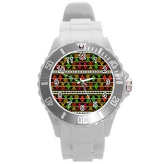 Aztec Style Pattern Plastic Sport Watch (large)