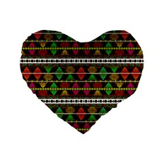 Aztec Style Pattern 16  Premium Heart Shape Cushion  by dflcprints