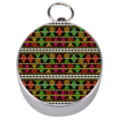 Aztec Style Pattern Silver Compass by dflcprints