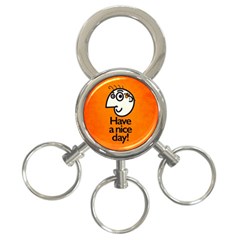 Have A Nice Day Happy Character 3-ring Key Chain