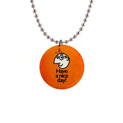 Have A Nice Day Happy Character Button Necklace by CreaturesStore