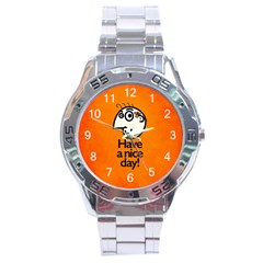 Have A Nice Day Happy Character Stainless Steel Watch by CreaturesStore