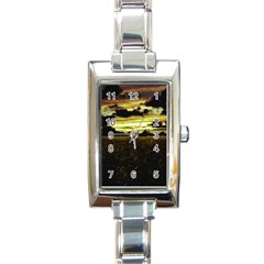 Dark Meadow Landscape  Rectangular Italian Charm Watch by dflcprints