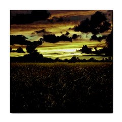 Dark Meadow Landscape  Ceramic Tile