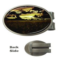 Dark Meadow Landscape  Money Clip (oval) by dflcprints