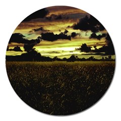 Dark Meadow Landscape  Magnet 5  (round) by dflcprints