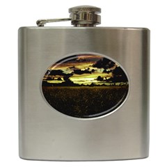 Dark Meadow Landscape  Hip Flask by dflcprints