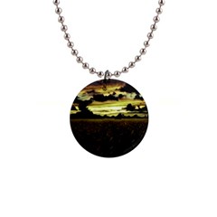 Dark Meadow Landscape  Button Necklace by dflcprints