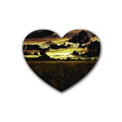 Dark Meadow Landscape  Drink Coasters (heart)