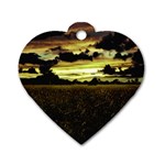 Dark Meadow Landscape  Dog Tag Heart (One Sided)  Front