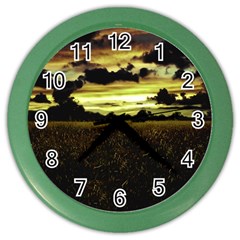 Dark Meadow Landscape  Wall Clock (color)