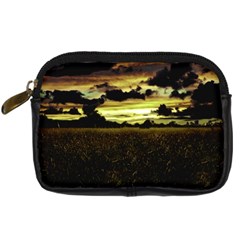 Dark Meadow Landscape  Digital Camera Leather Case by dflcprints