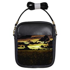 Dark Meadow Landscape  Girl s Sling Bag by dflcprints