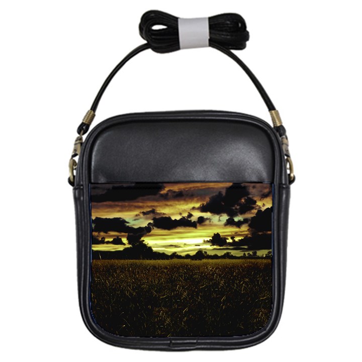 Dark Meadow Landscape  Girl s Sling Bag