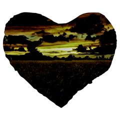 Dark Meadow Landscape  19  Premium Heart Shape Cushion