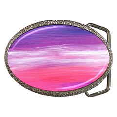 Abstract In Pink & Purple Belt Buckle (oval)