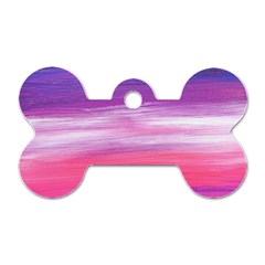 Abstract In Pink & Purple Dog Tag Bone (one Sided)