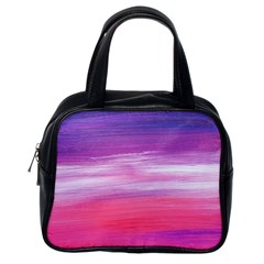 Abstract In Pink & Purple Classic Handbag (one Side)