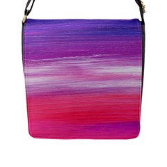 Abstract In Pink & Purple Flap Closure Messenger Bag (large)