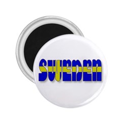 Flag Spells Sweden 2 25  Button Magnet