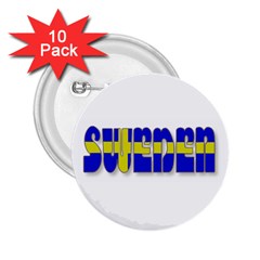 Flag Spells Sweden 2 25  Button (10 Pack)