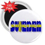 Flag Spells Sweden 3  Button Magnet (100 pack) Front