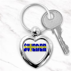 Flag Spells Sweden Key Chain (heart)