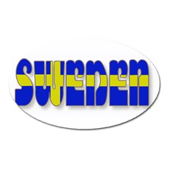 Flag Spells Sweden Magnet (oval)