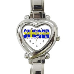 Flag Spells Sweden Heart Italian Charm Watch 