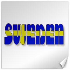 Flag Spells Sweden Canvas 16  X 16  (unframed)