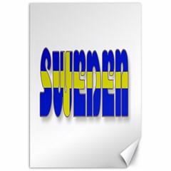 Flag Spells Sweden Canvas 20  X 30  (unframed)