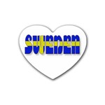 Flag Spells Sweden Drink Coasters (Heart) Front