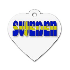 Flag Spells Sweden Dog Tag Heart (one Sided)  by StuffOrSomething