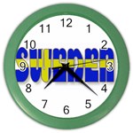 Flag Spells Sweden Wall Clock (Color) Front