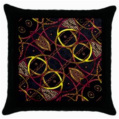 Luxury Futuristic Ornament Black Throw Pillow Case by dflcprints