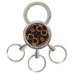 Luxury Futuristic Ornament 3-Ring Key Chain Front