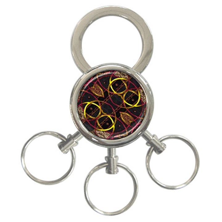 Luxury Futuristic Ornament 3-Ring Key Chain