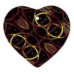 Luxury Futuristic Ornament Heart Ornament (two Sides)