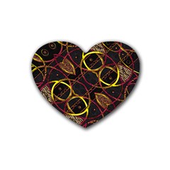 Luxury Futuristic Ornament Drink Coasters (heart) by dflcprints